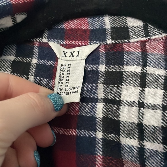 Forever 21 Red and Blue Flannel - Picture 3 of 4